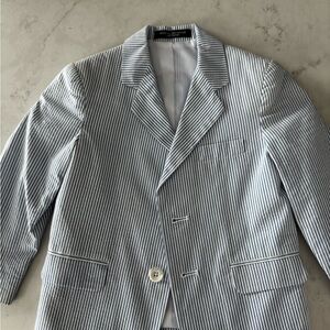 Nautica Blue & White Seersucker Suit 3T
